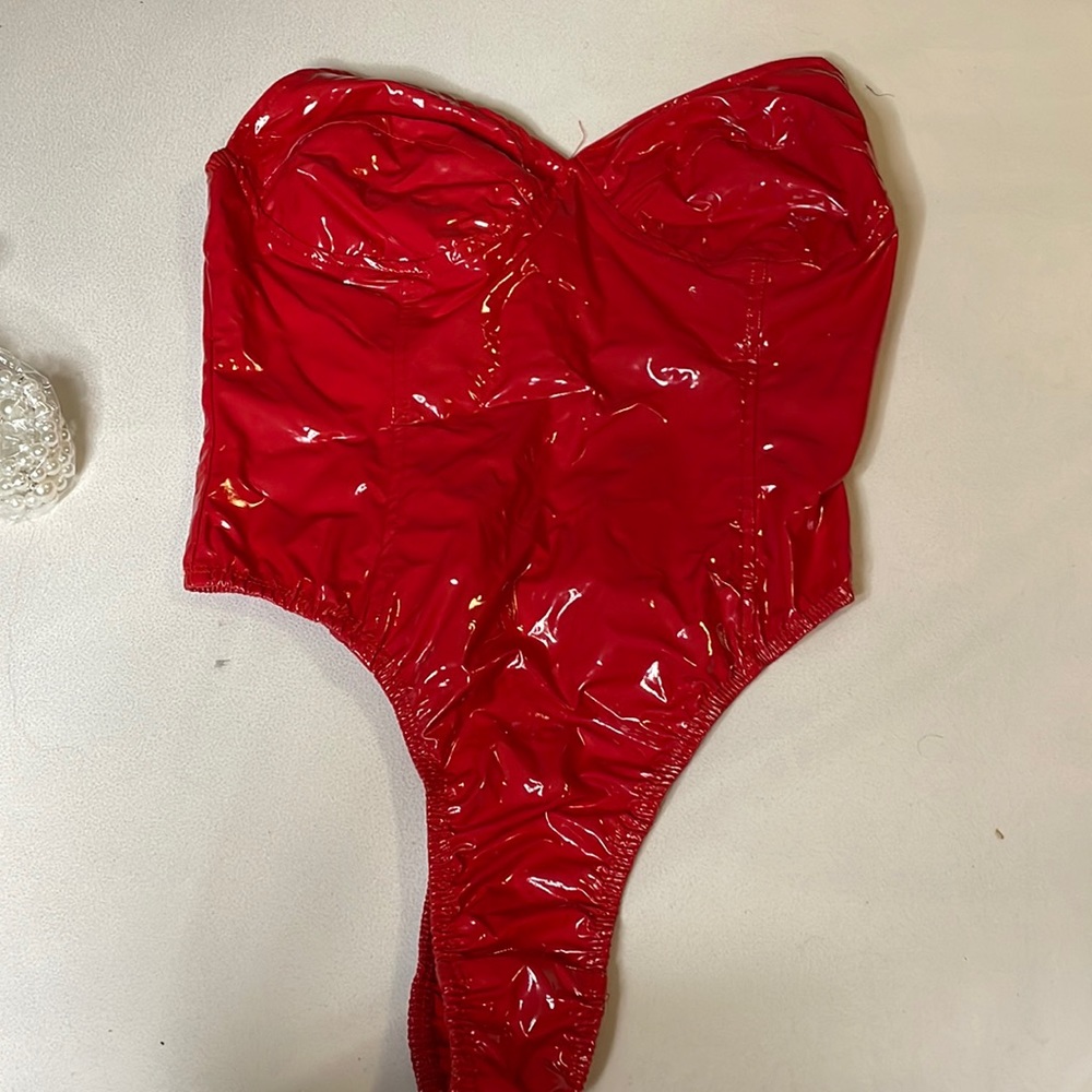 rave wonderland red bodysuit